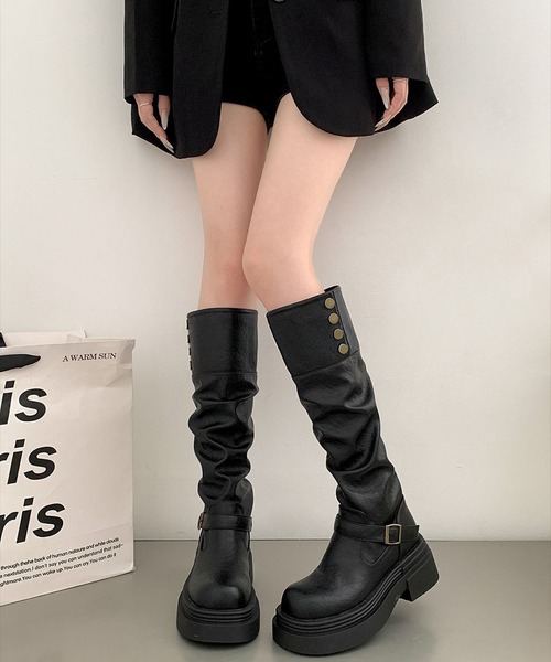 MAISON DE THERESE(メゾン ド テレーズ)の「ディストピアン ダウンタウン 2WAY 厚底 ロングブーツ(ブーツ・レディース・ブラウン/ブラック・22.5cm/23cm/23.5cm/24cm/24.5/25cm)」の6枚目の写真