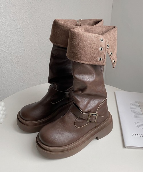 MAISON DE THERESE(メゾン ド テレーズ)の「ディストピアン ダウンタウン 2WAY 厚底 ロングブーツ(ブーツ・レディース・ブラウン/ブラック・22.5cm/23cm/23.5cm/24cm/24.5/25cm)」の18枚目の写真