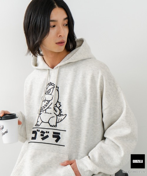 JEANS MATE(ジーンズメイト)の「【GODZILLA/ゴジラ】ゴジラ キングギドラ オリジナルデザイン ビッグシルエット 裏起毛 プルオーバーパーカー フーディー ドロップショルダー オーバーサイズ(パーカー・メンズ・グレー系その他2/ブラック系その他/ブルー系その他2/ベージュ系その他・LARGE/MEDIUM/X-LARGE)」の3枚目の写真