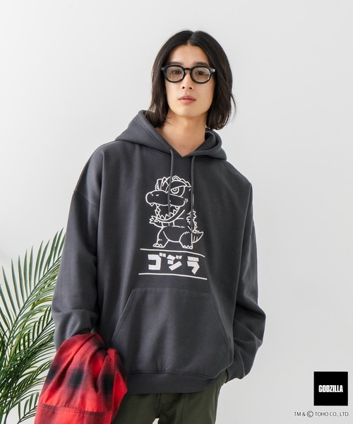 JEANS MATE(ジーンズメイト)の「【GODZILLA/ゴジラ】ゴジラ キングギドラ オリジナルデザイン ビッグシルエット 裏起毛 プルオーバーパーカー フーディー ドロップショルダー オーバーサイズ(パーカー・メンズ・グレー系その他2/ブラック系その他/ブルー系その他2/ベージュ系その他・LARGE/MEDIUM/X-LARGE)」の9枚目の写真