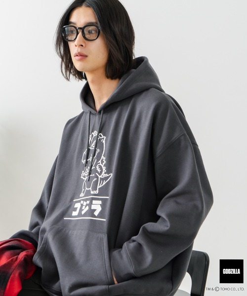 JEANS MATE(ジーンズメイト)の「【GODZILLA/ゴジラ】ゴジラ キングギドラ オリジナルデザイン ビッグシルエット 裏起毛 プルオーバーパーカー フーディー ドロップショルダー オーバーサイズ(パーカー・メンズ・グレー系その他2/ブラック系その他/ブルー系その他2/ベージュ系その他・LARGE/MEDIUM/X-LARGE)」の15枚目の写真