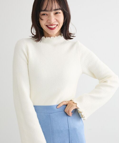 Green　Parks（グリーンパークス）の「・swing by ウラシャギーフレアスリーブニット（ニット/セーター・レディース・オフホワイト/ライトグレー/ブラック/ボルドー・FREE）」の22枚目の写真