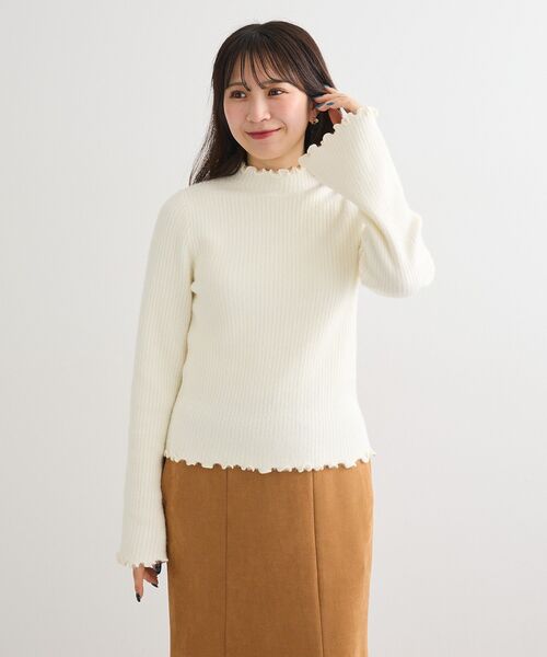 Green　Parks（グリーンパークス）の「・swing by ウラシャギーフレアスリーブニット（ニット/セーター・レディース・オフホワイト/ライトグレー/ブラック/ボルドー・FREE）」の19枚目の写真