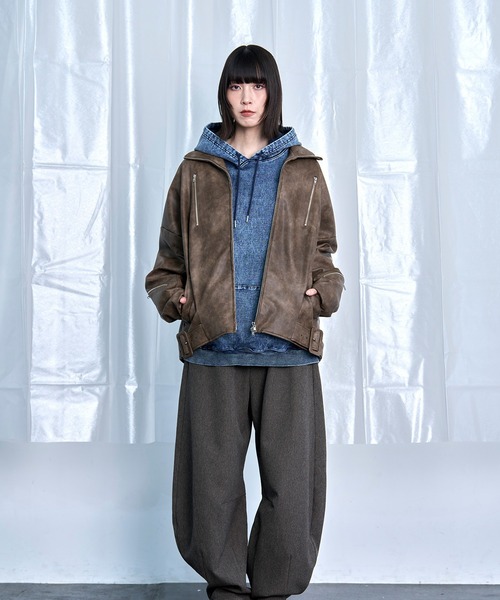 Nora Lily(ノラリリー)の「【Nora Lily】Wide Leg Barrel Pants(その他パンツ・メンズ・ブラウン/ブラック・FREE)」の14枚目の写真