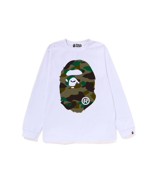 A BATHING APE(アベイシングエイプ)の「1ST CAMO BIG APE HEAD LS TEE(Tシャツ/カットソー・キッズ・ブラック×グリーン/ホワイト×グリーン/ブラック×イエロー/ホワイト×イエロー・150/160)」の2枚目の写真