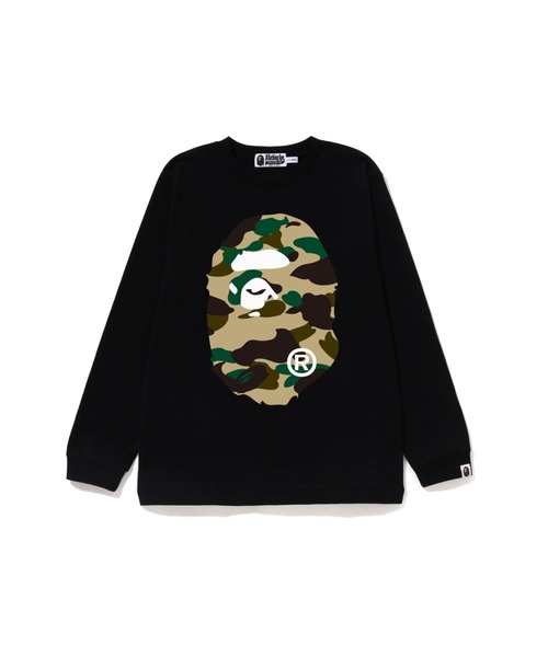 A BATHING APE(アベイシングエイプ)の「1ST CAMO BIG APE HEAD LS TEE(Tシャツ/カットソー・キッズ・ブラック×グリーン/ホワイト×グリーン/ブラック×イエロー/ホワイト×イエロー・150/160)」の4枚目の写真
