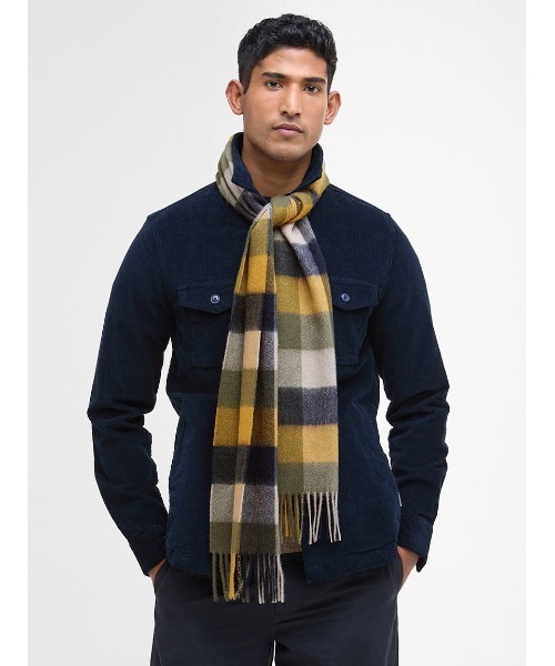 ラムズ ウール ブロックチェック マフラー（4色展開）（マフラー