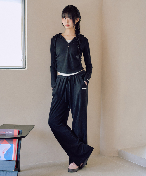 ZEROPLANET（ゼロプラネット）の「エバニットワイドパンツ[ブラック]（スウェットパンツ・レディース・その他・FREE）」の3枚目の写真