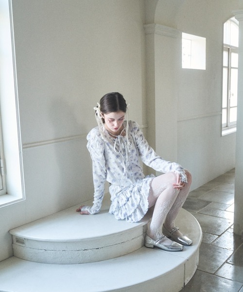 Lovilyn（ラヴィリン）の「ドーリーガーデン花柄セットアップ（カーディガン/ボレロ・レディース・ピンク/ブルー・FREE）」の7枚目の写真