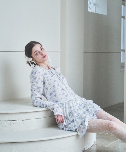 Lovilyn（ラヴィリン）の「ドーリーガーデン花柄セットアップ（カーディガン/ボレロ・レディース・ピンク/ブルー・FREE）」の10枚目の写真