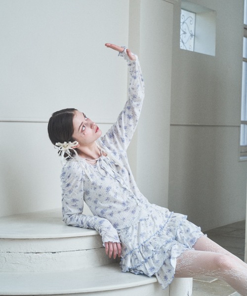 Lovilyn（ラヴィリン）の「ドーリーガーデン花柄セットアップ（カーディガン/ボレロ・レディース・ピンク/ブルー・FREE）」の11枚目の写真