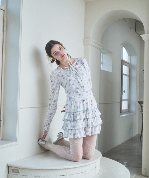 Lovilyn（ラヴィリン）の「ドーリーガーデン花柄セットアップ（カーディガン/ボレロ・レディース・ピンク/ブルー・FREE）」の13枚目の写真