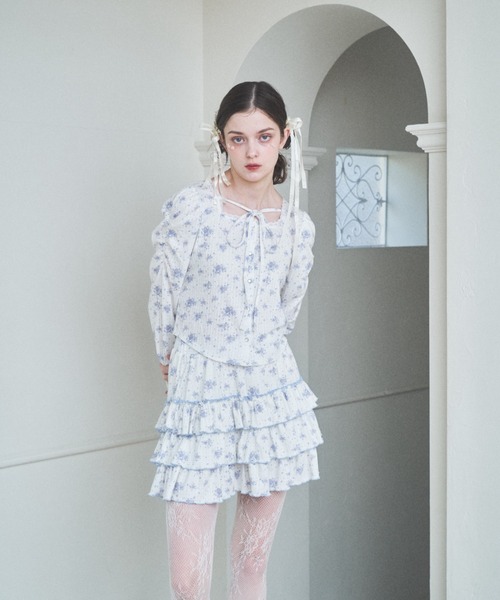 Lovilyn（ラヴィリン）の「ドーリーガーデン花柄セットアップ（カーディガン/ボレロ・レディース・ピンク/ブルー・FREE）」の21枚目の写真