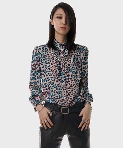 UNTAGE(アンテージ)の「アムールレオパードラッフルブラウス(WOMAN)_UTS-FS04(シャツ/ブラウス・レディース・その他・FREE)」の2枚目の写真