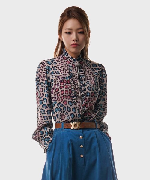 UNTAGE(アンテージ)の「アムールレオパードラッフルブラウス(WOMAN)_UTS-FS04(シャツ/ブラウス・レディース・その他・FREE)」の4枚目の写真