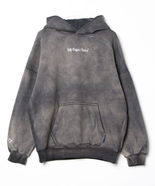 My sugar Babe（マイシュガーベイブ）の「pigment gradient hoodie（パーカー・メンズ・グレー/ブラック/ピンク/ダークブラウン・LARGE/MEDIUM）」の2枚目の写真