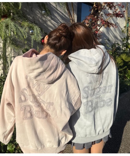 My sugar Babe（マイシュガーベイブ）の「pigment gradient hoodie（パーカー・メンズ・グレー/ブラック/ピンク/ダークブラウン・LARGE/MEDIUM）」の18枚目の写真