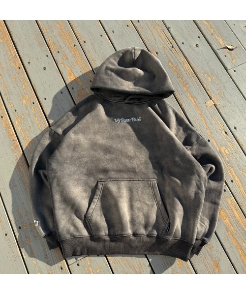 My sugar Babe（マイシュガーベイブ）の「pigment gradient hoodie（パーカー・メンズ・グレー/ブラック/ピンク/ダークブラウン・LARGE/MEDIUM）」の20枚目の写真