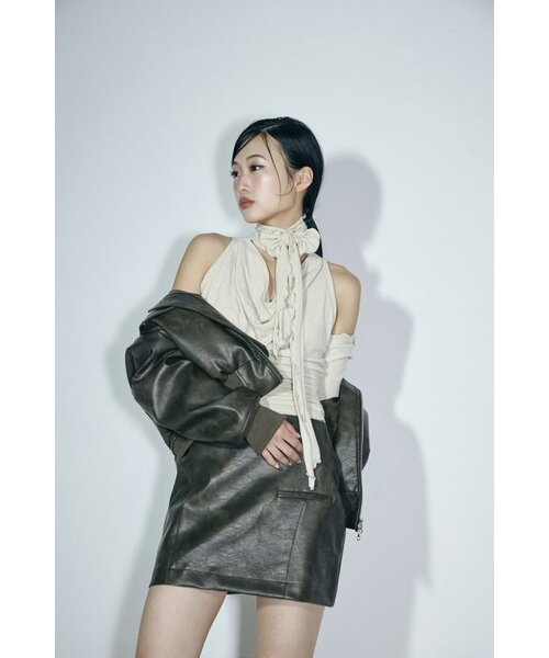 CAPRICIEUX（カプリシュー）の「Amber leather skirt (khaki)（スカート・レディース・その他・SMALL）」の5枚目の写真