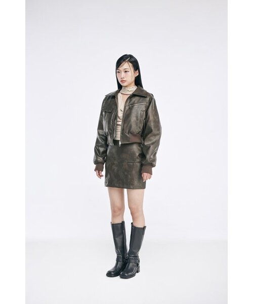 CAPRICIEUX（カプリシュー）の「Amber leather skirt (khaki)（スカート・レディース・その他・SMALL）」の7枚目の写真