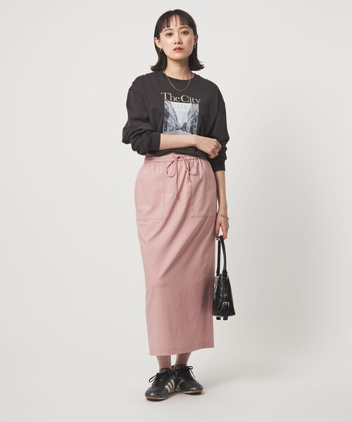 green label relaxing（グリーンレーベルリラクシング）の「［size SHORT/TALLあり］オルマイ LI/MIX タイト スカート（スカート・レディース・オフホワイト/ブラック/ピンク/ベージュ・FREE/SHORT/TALL）」の14枚目の写真