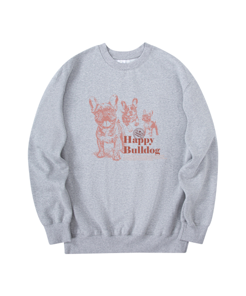 RADINEO(ラディネオ)の「ハッピーブルドッグ スウェット グレー(スウェット・メンズ・その他・MEDIUM/LARGE/X-LARGE)」の1枚目の写真