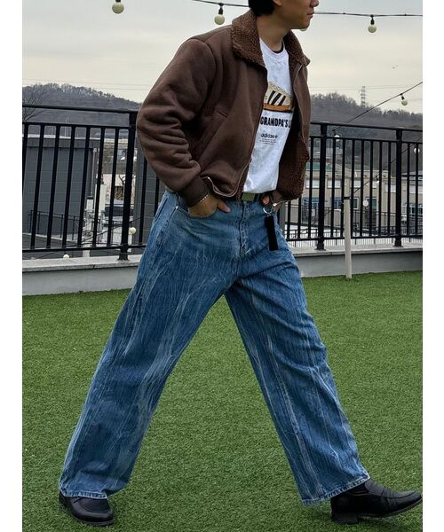 DECET(デケト)の「Mid Rise Wide Jeans DCPT027CrinkleBlue(デニムパンツ・レディース・その他・34/26/28/32/30)」の15枚目の写真