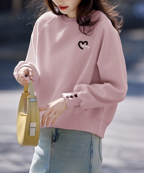 ReRe(リリ)の「ハートデザインスウェットトップス(スウェット・レディース・ピンク/ベージュ・MEDIUM/LARGE/X-LARGE)」の5枚目の写真