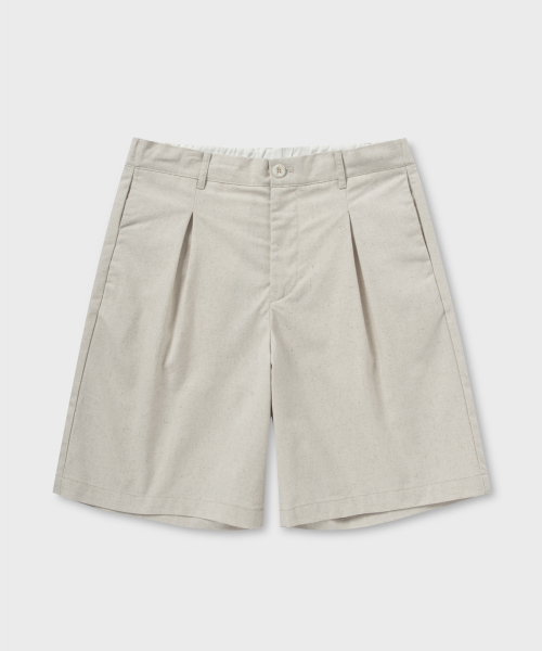 NONBLANK（ノンブランク）の「ワイドフィットリネンハーフパンツ_OATMEAL（その他パンツ・メンズ・その他・MEDIUM/SMALL/X-LARGE/LARGE）」の2枚目の写真