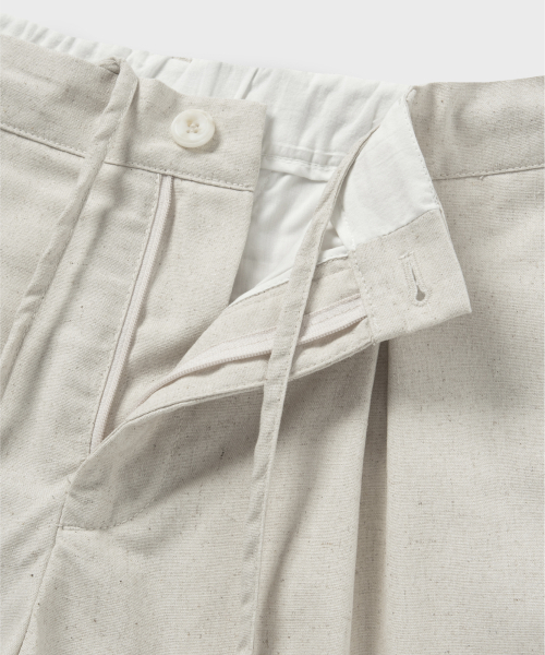 NONBLANK（ノンブランク）の「ワイドフィットリネンハーフパンツ_OATMEAL（その他パンツ・メンズ・その他・MEDIUM/SMALL/X-LARGE/LARGE）」の5枚目の写真