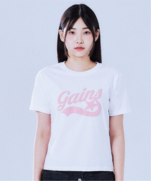 [クールコットン] オリジナルスターロゴTシャツ_ホワイト/ピンク