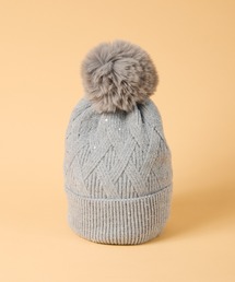 ottilie（オティーリエ）の「ポンポンラメニット帽　HA-242　QLI（ニットキャップ/ビーニー）」