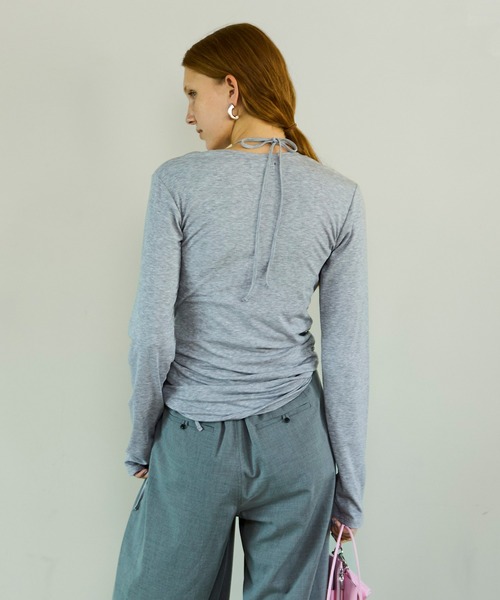 MAISON SPECIAL(メゾンスペシャル)の「Halter Neck Layered Tops/ホルターネックレイヤードトップス(その他トップス・レディース・ホワイト/イエロー/グレー/チャコールグレー・FREE)」の11枚目の写真