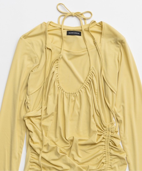 MAISON SPECIAL(メゾンスペシャル)の「Halter Neck Layered Tops/ホルターネックレイヤードトップス(その他トップス・レディース・ホワイト/イエロー/グレー/チャコールグレー・FREE)」の20枚目の写真