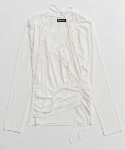 MAISON SPECIAL(メゾンスペシャル)の「Halter Neck Layered Tops/ホルターネックレイヤードトップス(その他トップス・レディース・ホワイト/イエロー/グレー/チャコールグレー・FREE)」の17枚目の写真