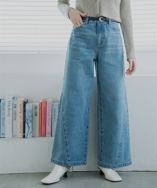 Petitjo(プッチージョ)の「小さいサイズ サイドVラインジャストウエストパンツ 低身長さん・小柄女性(その他パンツ・レディース・ブラック/ブルー・67/64/61/58)」の2枚目の写真