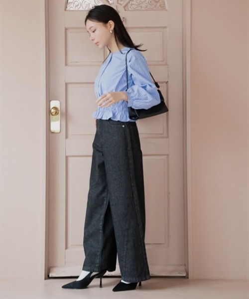 Petitjo(プッチージョ)の「小さいサイズ サイドVラインジャストウエストパンツ 低身長さん・小柄女性(その他パンツ・レディース・ブラック/ブルー・67/64/61/58)」の22枚目の写真