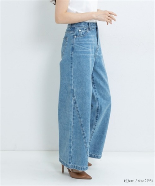 Petitjo(プッチージョ)の「小さいサイズ サイドVラインジャストウエストパンツ 低身長さん・小柄女性(その他パンツ・レディース・ブラック/ブルー・67/64/61/58)」の7枚目の写真