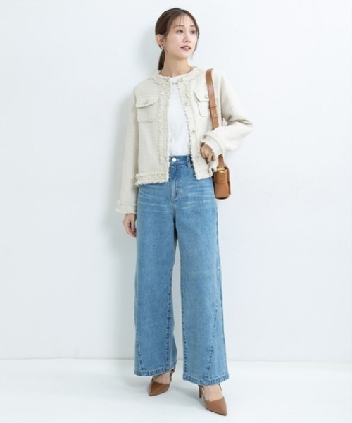 Petitjo(プッチージョ)の「小さいサイズ サイドVラインジャストウエストパンツ 低身長さん・小柄女性(その他パンツ・レディース・ブラック/ブルー・67/64/61/58)」の9枚目の写真