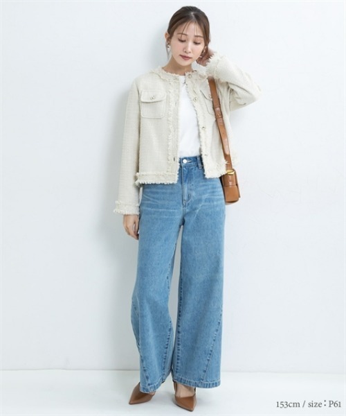 Petitjo(プッチージョ)の「小さいサイズ サイドVラインジャストウエストパンツ 低身長さん・小柄女性(その他パンツ・レディース・ブラック/ブルー・67/64/61/58)」の10枚目の写真