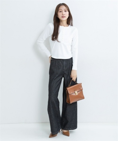 Petitjo(プッチージョ)の「小さいサイズ サイドVラインジャストウエストパンツ 低身長さん・小柄女性(その他パンツ・レディース・ブラック/ブルー・67/64/61/58)」の12枚目の写真