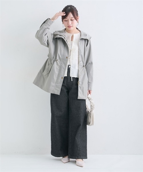 Petitjo（プッチージョ）の「小さいサイズ　サイドVラインジャストウエストパンツ　低身長さん・小柄女性（その他パンツ・レディース・ブラック/ブルー・67/64/61/58）」の7枚目の写真