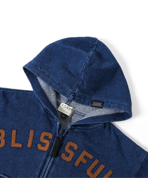 F.O.KIDS（エフオーキッズ）の「ジップパーカー_ジュニア対応（パーカー・キッズ・インディゴブルー/アイボリー/カーキ・130/140/80/90/100/110/120）」の9枚目の写真