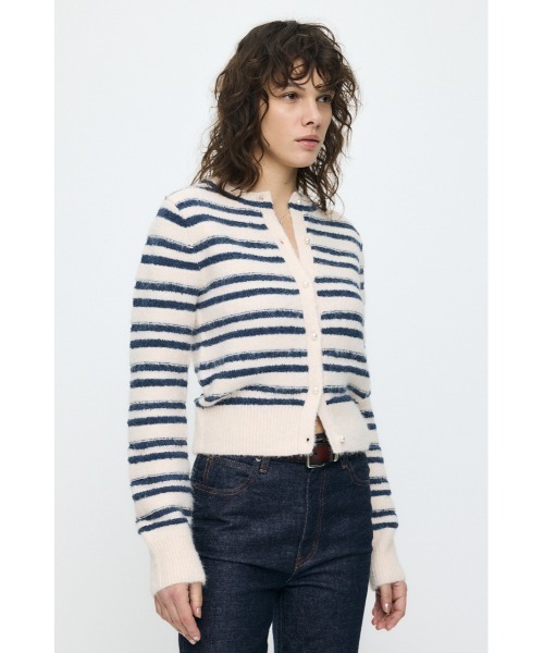 MOUSSY(マウジー)の「【26年SS新作】SHADOW STRIPE KNIT カーディガン(カーディガン/ボレロ・レディース・ホワイト系その他/ブラック/ライトブルー/オフホワイト・FREE)」の11枚目の写真
