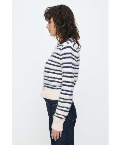 MOUSSY(マウジー)の「【26年SS新作】SHADOW STRIPE KNIT カーディガン(カーディガン/ボレロ・レディース・ホワイト系その他/ブラック/ライトブルー/オフホワイト・FREE)」の14枚目の写真
