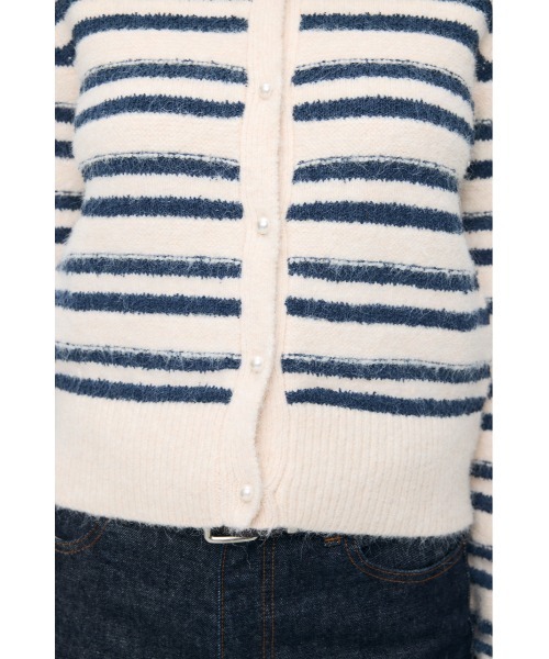 MOUSSY(マウジー)の「【26年SS新作】SHADOW STRIPE KNIT カーディガン(カーディガン/ボレロ・レディース・ホワイト系その他/ブラック/ライトブルー/オフホワイト・FREE)」の18枚目の写真