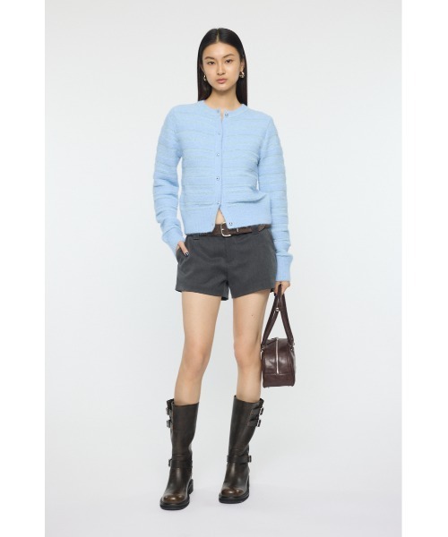 MOUSSY(マウジー)の「【26年SS新作】SHADOW STRIPE KNIT カーディガン(カーディガン/ボレロ・レディース・ホワイト系その他/ブラック/ライトブルー/オフホワイト・FREE)」の21枚目の写真