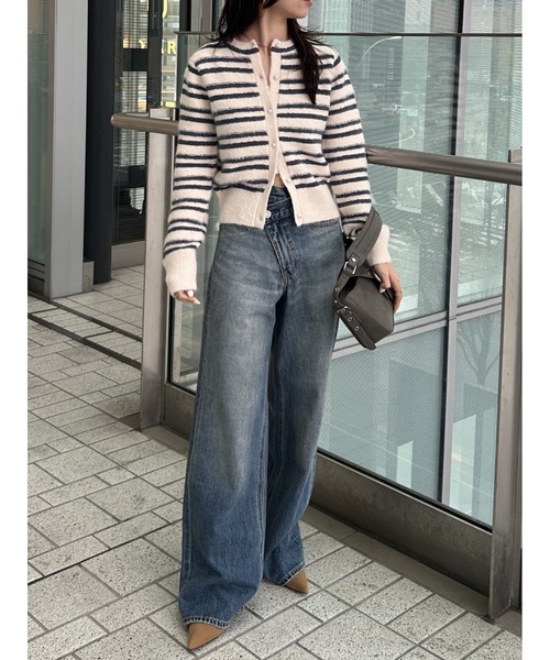 セール】【26年SS新作】SHADOW STRIPE KNIT カーディガン