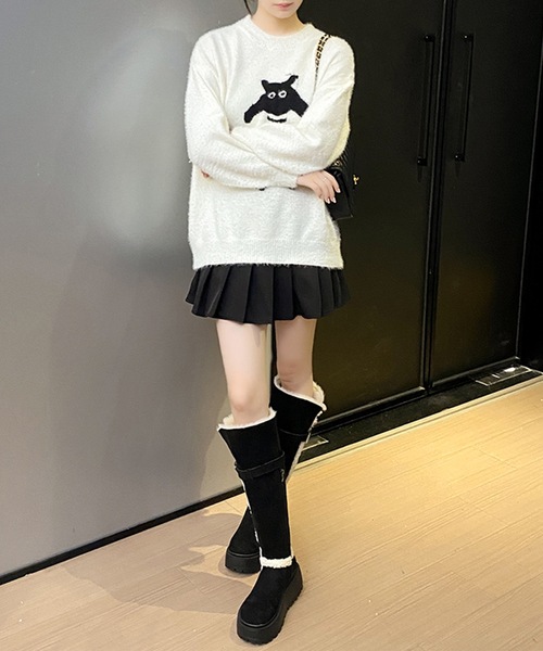 Lace Ladies(レースレディース)の「2WAY ボア デザイン 厚底 ロング ブーツ(ブーツ・レディース・ブラック/ブラウン/ベージュ・22.5cm/23cm/23.5cm/24cm/24.5cm)」の16枚目の写真