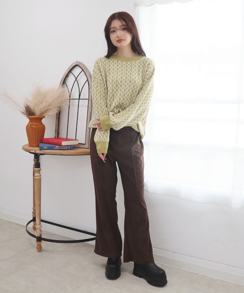 CECIL McBEE（セシルマクビー）の「カットコールセンターシームフレアパンツ（その他パンツ・レディース・ブラウン/ブラック/アイボリー・MEDIUM/LARGE）」の9枚目の写真